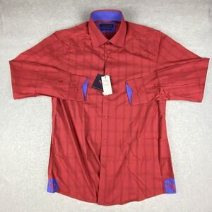 Martin Gordon Mens XL Contemporary Fit Button‎ Up Shirt ($180 MSRP) Embroidered